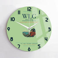 Thumbnail for Wellington International Airport (WLG) design on light green no frame wall clock