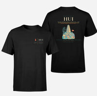 Thumbnail for Phu Bai International Airport (HUI) design printed on black double-side t-shirt