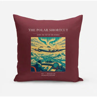 Thumbnail for VINTAGE G4086 - The Polar Shortcut - Designed Pillows design on darkred