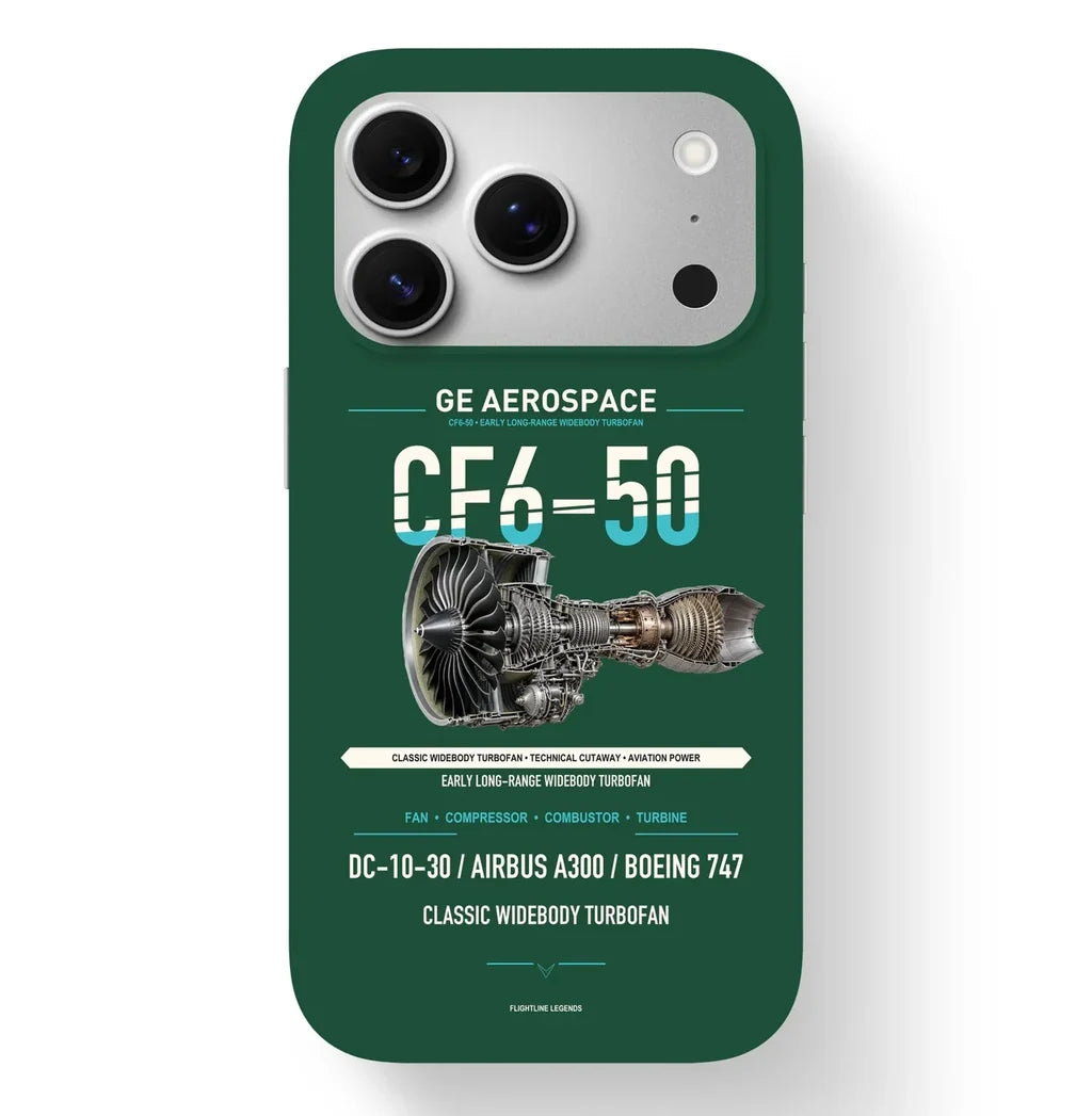 CF6-50 Case design on dark green iphone case
