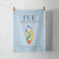 Thumbnail for Fuerteventura Airport (FUE) design on light blue towel