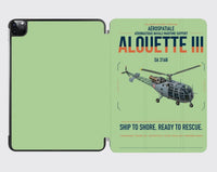 Thumbnail for Aérospatiale SA 316B Alouette III design on light green ipad tablet case