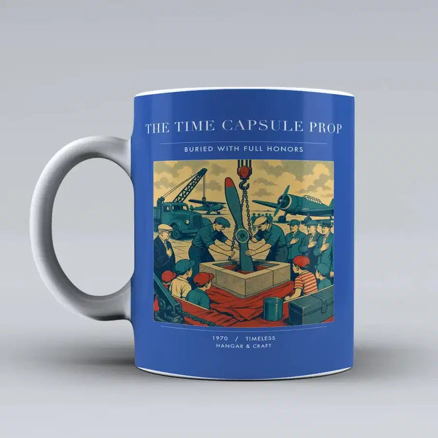 VINTAGE G4428 - The Time Capsule Prop - Ceramic Mug design on blue