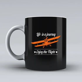 Life is a journey Enjoy the Flight Ceramic White Mugs
