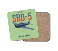 Thumbnail for SBD-5 Dauntless design on light green 1 piece coaster