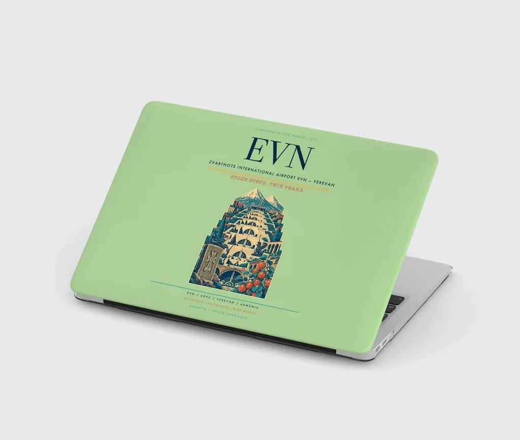 Zvartnots International Airport (EVN) design on light green MacBook case