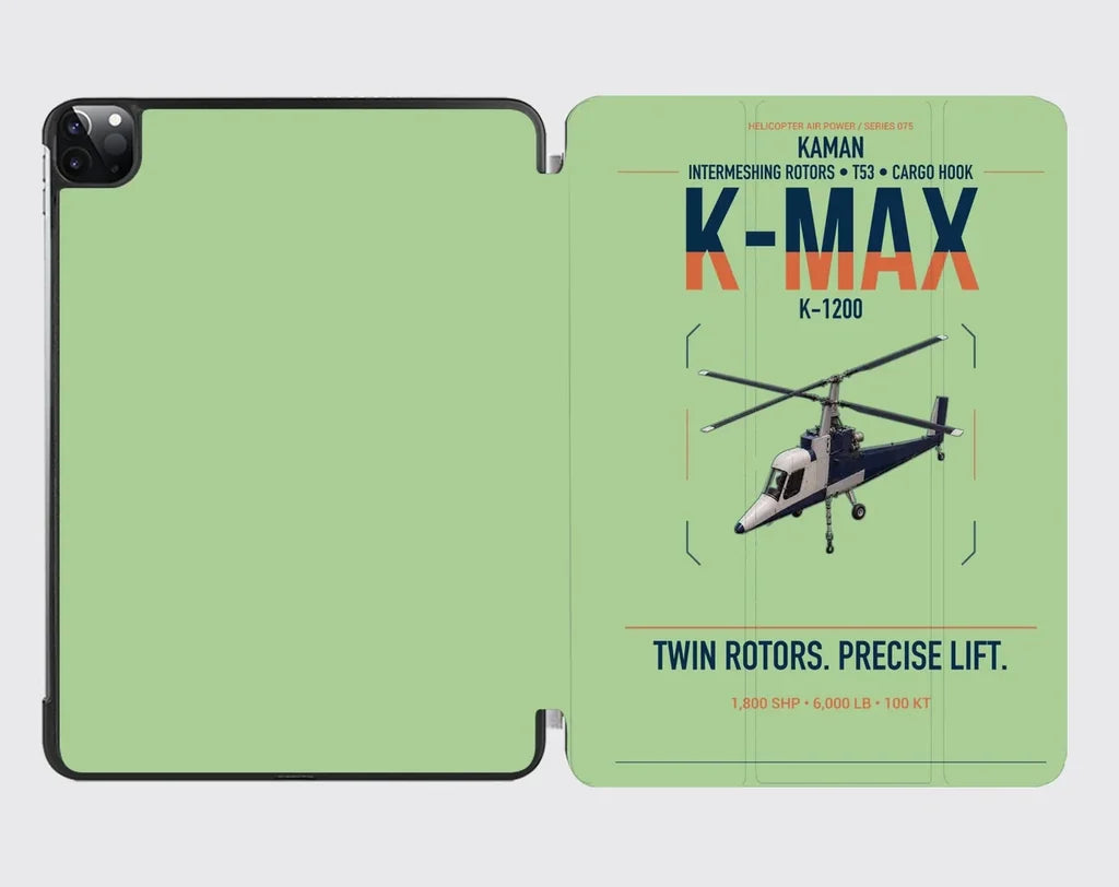 Kaman K-1200 K-MAX design on light green ipad tablet case