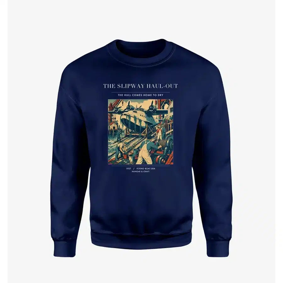 VINTAGE G4440 - The Slipway Haul-Out - Designed Sweatshirts design on navyblue