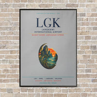 Thumbnail for Langkawi International Airport LGK vertical canvas print - framed - light gray background