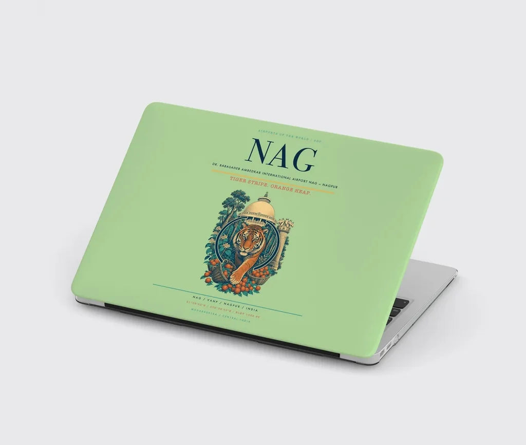 Dr. Babasaheb Ambedkar International Airport (NAG) design on light green MacBook case