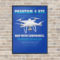 Thumbnail for DJI Phantom 4 RTK vertical canvas print - framed - blue background
