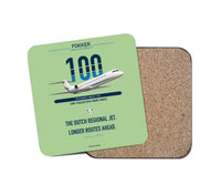 Thumbnail for Fokker 100 design on light green 1 piece coaster