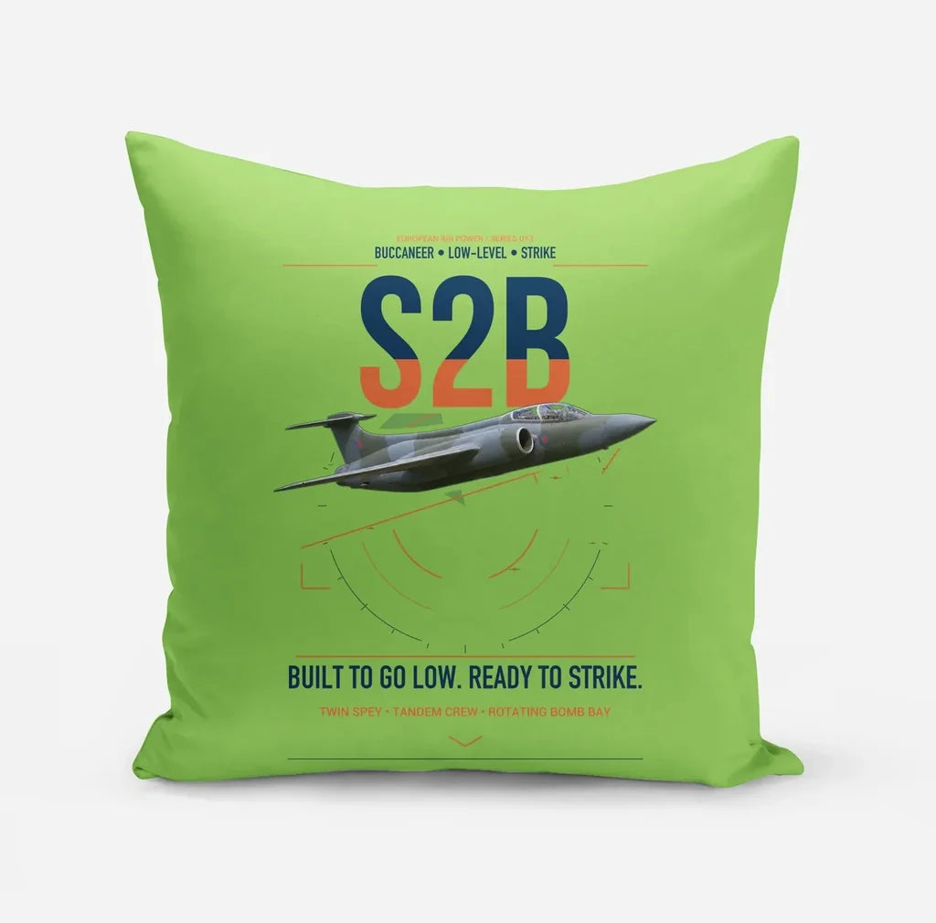 Blackburn Buccaneer S2B design on light green pillow