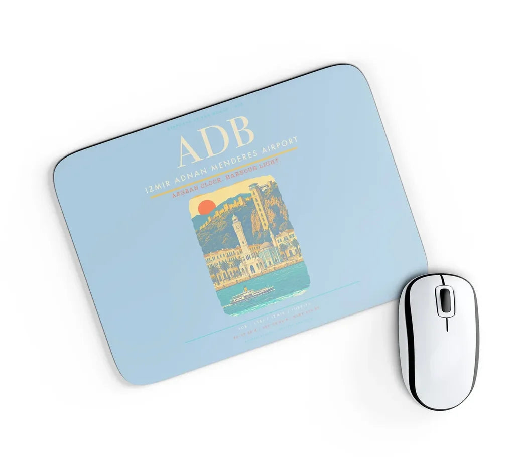 Izmir Adnan Menderes Airport ADB Mouse-Pad Rectangle - Light Blue