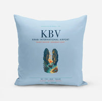 Thumbnail for Krabi International Airport (KBV) design on light blue pillow
