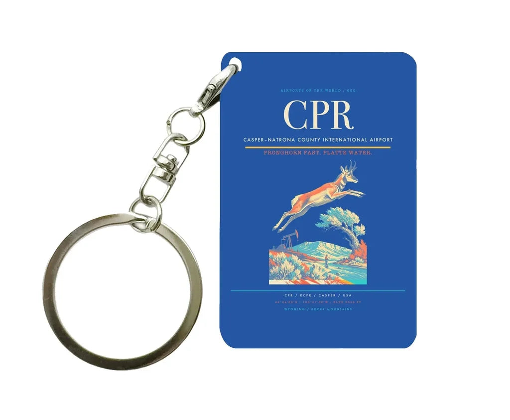 Casper–Natrona County International Airport (CPR) design on blue key chain