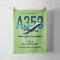 Thumbnail for Airbus A350-1000 design on light green towel