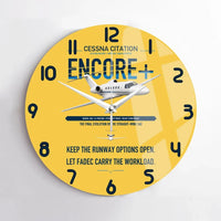 Thumbnail for Cessna Citation Encore+ design on yellow no frame wall clock