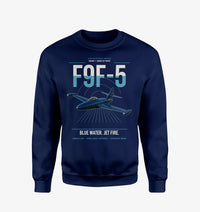 Thumbnail for F9F-5 Panther design on navy blue sweatshirt