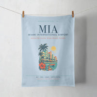 Thumbnail for Miami International Airport (MIA) design on light blue towel