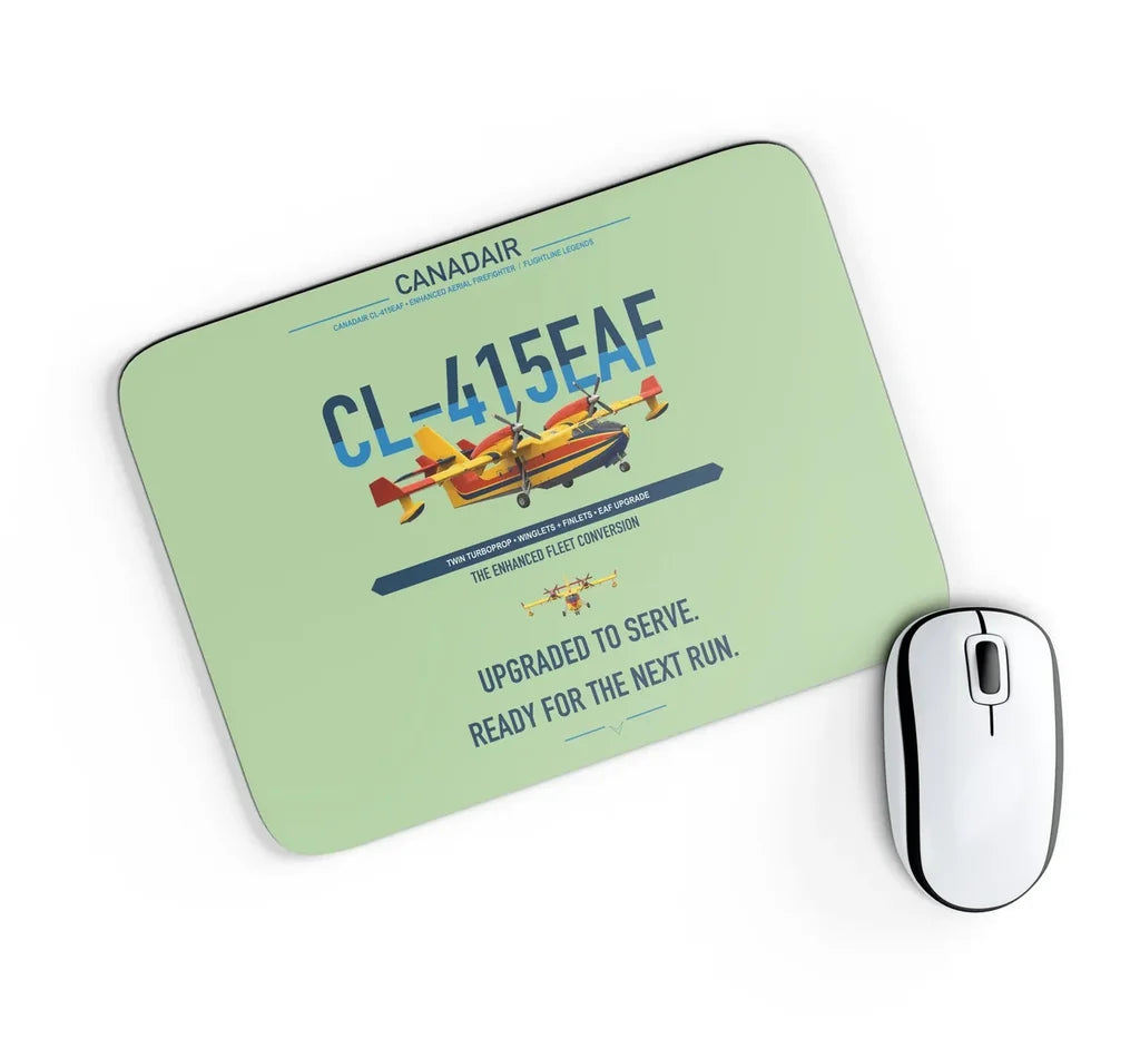 Canadair CL-415EAF design on light green rectangle mouse pad