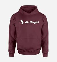 Thumbnail for Air Niugini Airlines logo printed on dark red hoodie