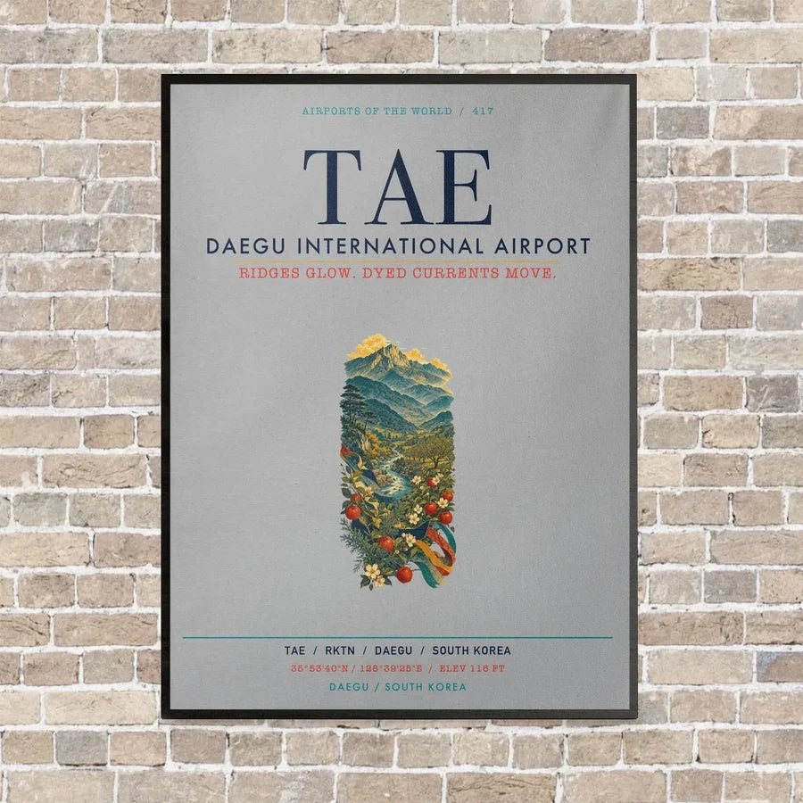 Daegu International Airport TAE vertical canvas print - framed - light gray background