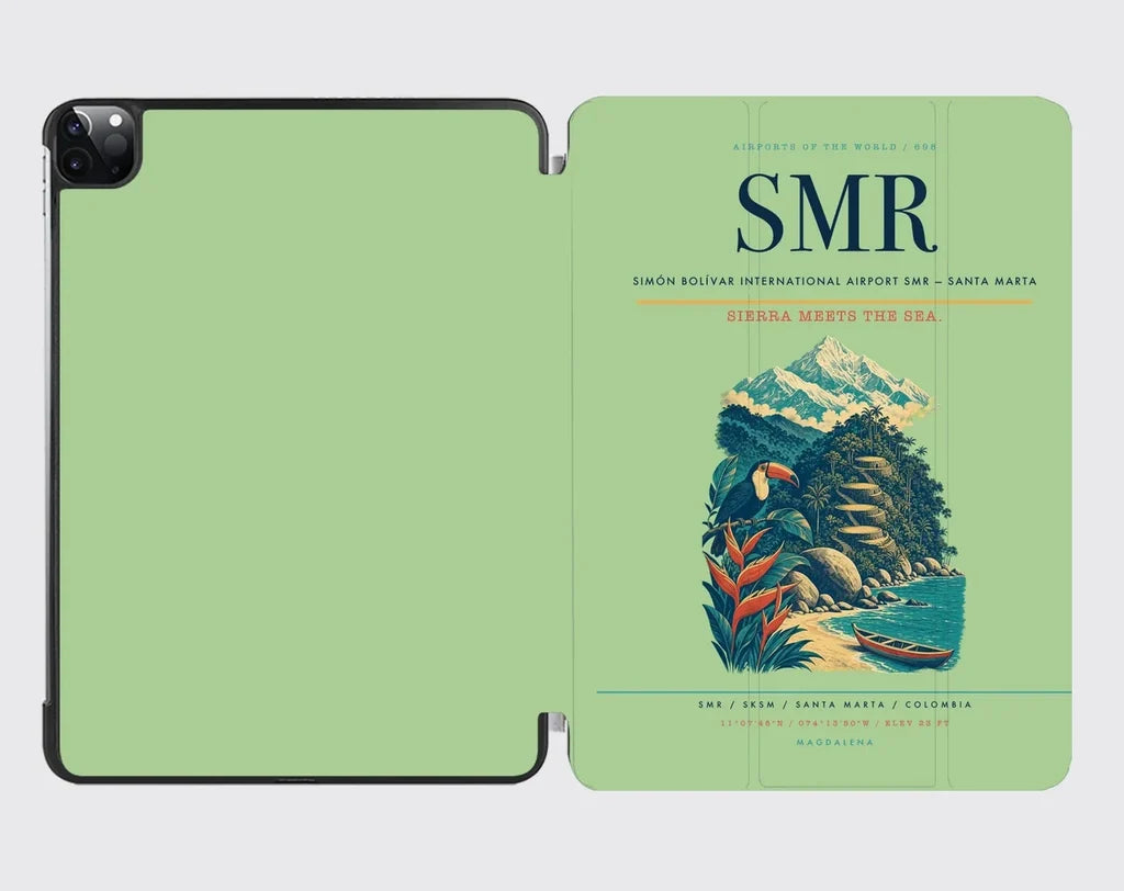 Simón Bolívar International Airport (SMR) design on light green ipad tablet case