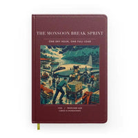 Thumbnail for VINTAGE G4495 - The Monsoon Break Sprint - Designed Notebooks design on darkred