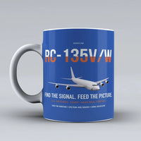 Thumbnail for RC-135V W Rivet Joint design on blue ceramic mug, double-side print