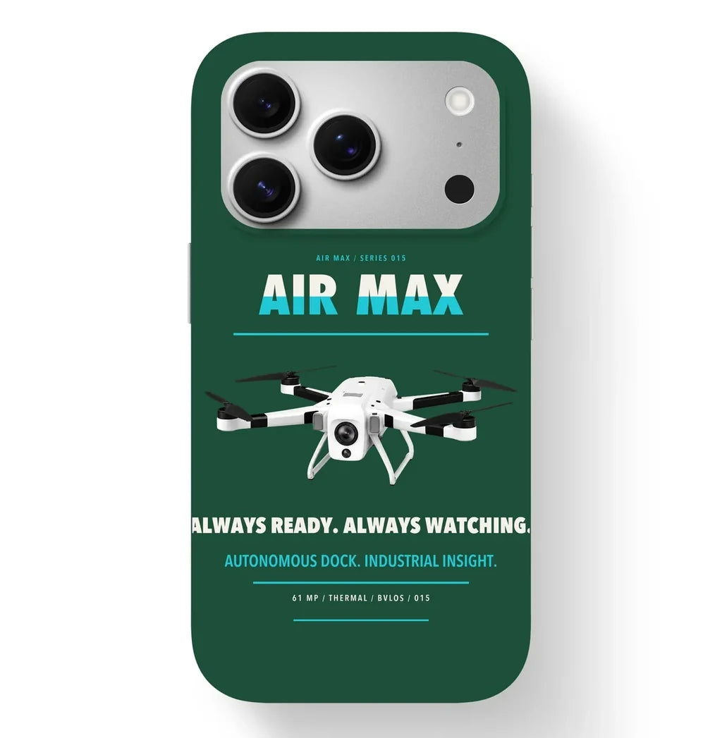Percepto Air Max Case design on dark green iphone case