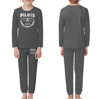 Thumbnail for Pilots Looking Down at People Since 1903 children pajamas - Gray