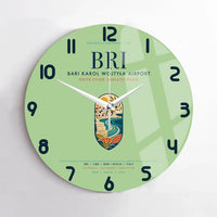 Thumbnail for Bari Karol Wojtyła Airport (BRI) design on light green no frame wall clock