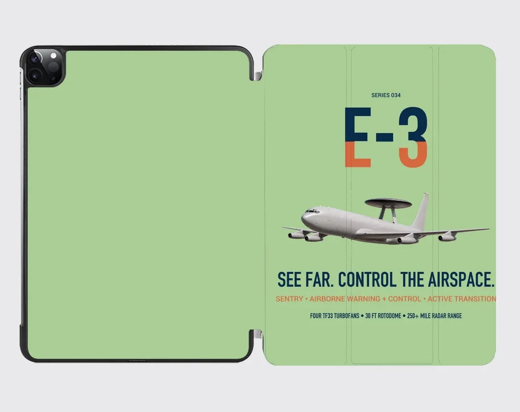 E-3 Sentry AWACS design on light green ipad tablet case
