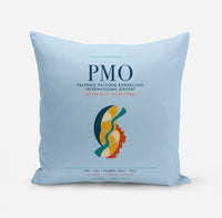 Thumbnail for Palermo Falcone Borsellino International Airport (PMO) design on light blue pillow