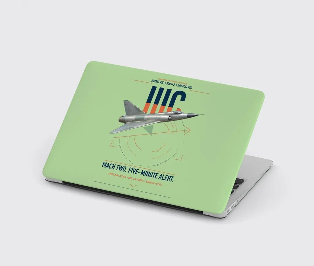 Dassault Mirage IIIC design on light green MacBook case
