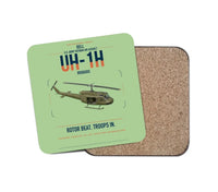 Thumbnail for Bell UH-1H Iroquois design on light green 1 piece coaster