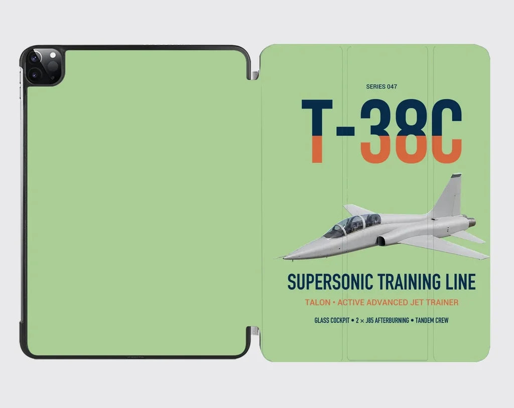 T-38C Talon design on light green ipad tablet case