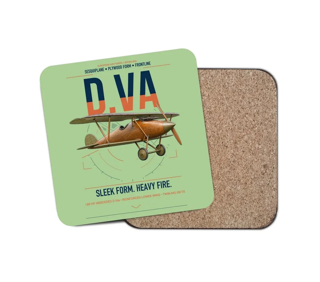 Albatros D.Va design on light green 1 piece coaster