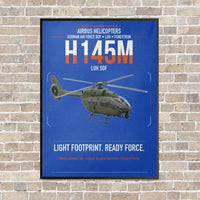 Thumbnail for Airbus Helicopters H145M LUH SOF vertical canvas print - framed - blue background
