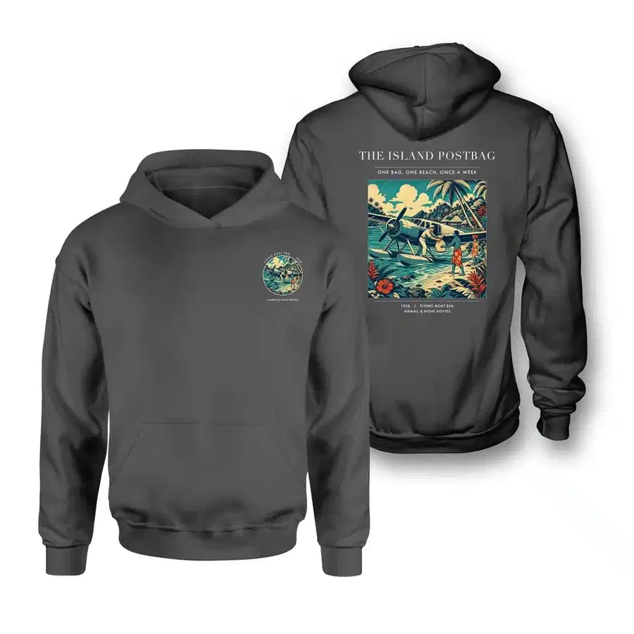 VINTAGE G4154 - The Island Postbag - Double-Side Hoodie design on darkgray double side