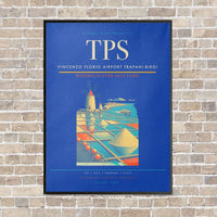 Thumbnail for Vincenzo Florio Airport Trapani-Birgi TPS vertical canvas print - framed - blue background
