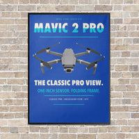 Thumbnail for DJI Mavic 2 Pro vertical canvas print - framed - blue background