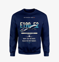 Thumbnail for Embraer E190-E2 design on navy blue sweatshirt