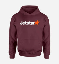 Thumbnail for Jetstar Airlines logo printed on dark red hoodie