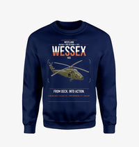 Thumbnail for Westland Wessex HU5 design on navy blue sweatshirt