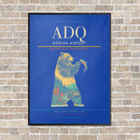 Thumbnail for Kodiak Airport ADQ - Canvas Framed - Blue
