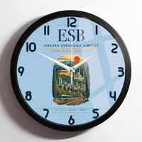 Thumbnail for Ankara Esenboga Airport ESB Wall-Clock Framed - Light Blue
