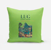Thumbnail for Lugano Airport (LUG) design on light green pillow