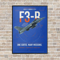 Thumbnail for Dassault Rafale C — F3-R standard vertical canvas print - framed - blue background
